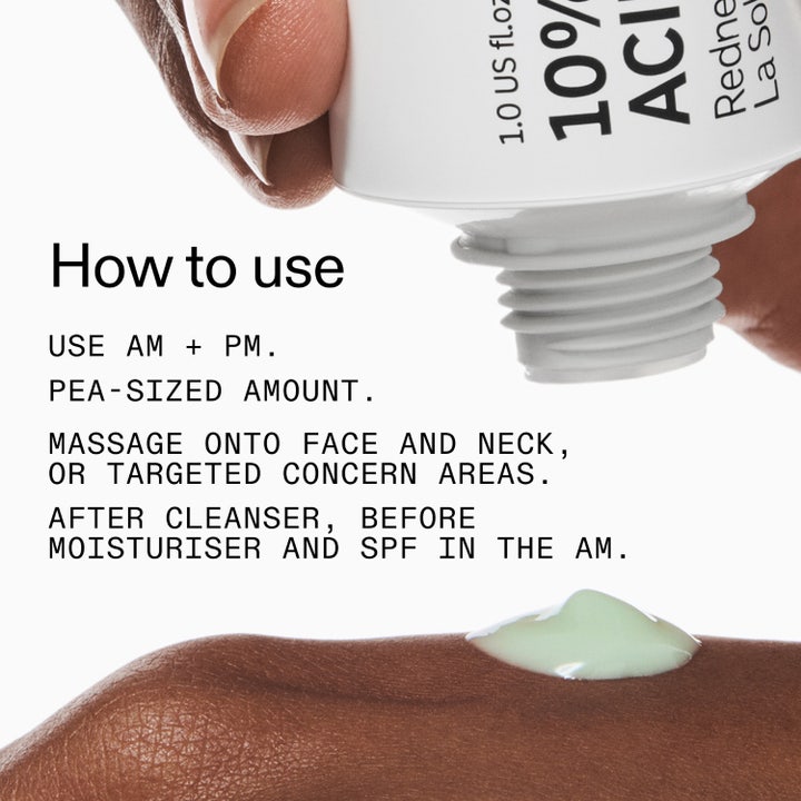 The INKEY List Azelaic Acid 10% Serum 30 ml dämpar rodnad i vit tub med ask och krämig grön textur.