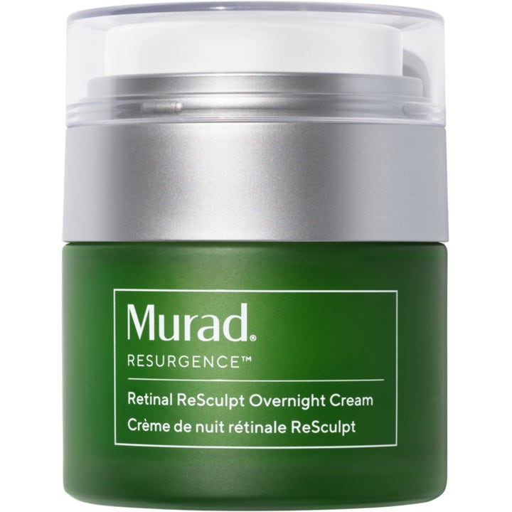 Murad Retinal ReSculpt Overnight Cream 50 ml nattkräm som ger lyft i grön frostad burk med silverfärgad pump