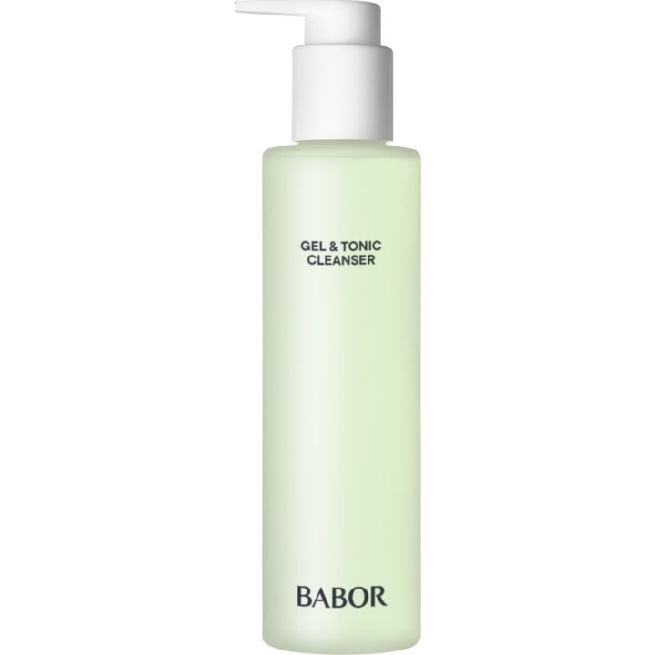 Babor Gel & Tonic Cleanser 200 ml balanserar fet hy med en ljusgrön rengöringsgel i frostad flaska med vit pump.