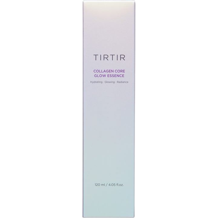 TIRTIR Collagen Core Glow Essence 120 ml med kollagen ger hudglöd i en skimrande iriserande ytterförpackning
