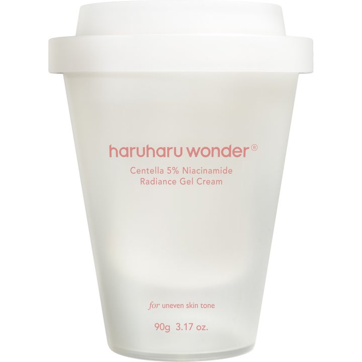 Haruharu Wonder Centella 5% Niacinamide Radiance Gel Cream 90g lystergivande ansiktskräm i vit kaffekoppsformad burk