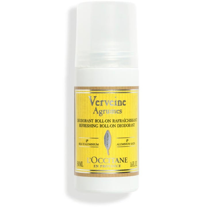 L'Occitane Verveine Agrumes 50 ml uppfriskande deodorant i vit plastförpackning med gul etikett.