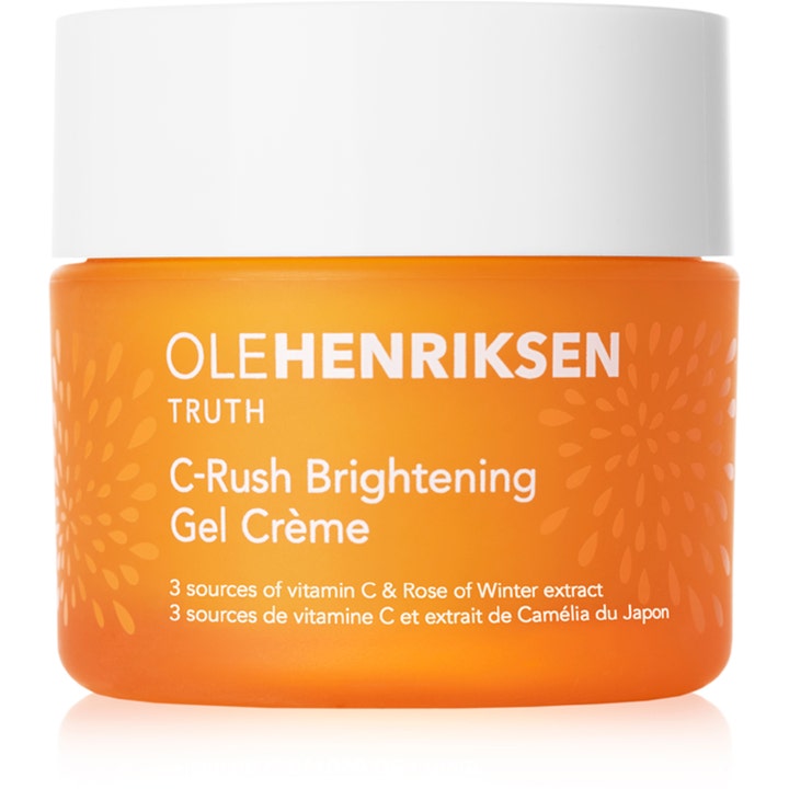 Ole Henriksen Truth C-Rush Brightening Gel Crème lyster vitamin c hudvård i orange frostad burk med vitt lock