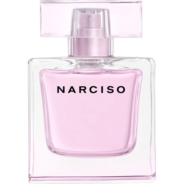 Narciso Rodriguez NARCISO Radiante 50 ml radiante parfym dam i en kvadratisk glasflaska med rosa färg och genomskinligt lock