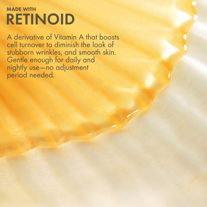 Origins Plantscription Active Wrinkle Correction Serum 48 ml rynkminskning gyllene textur text Made with Retinoid
