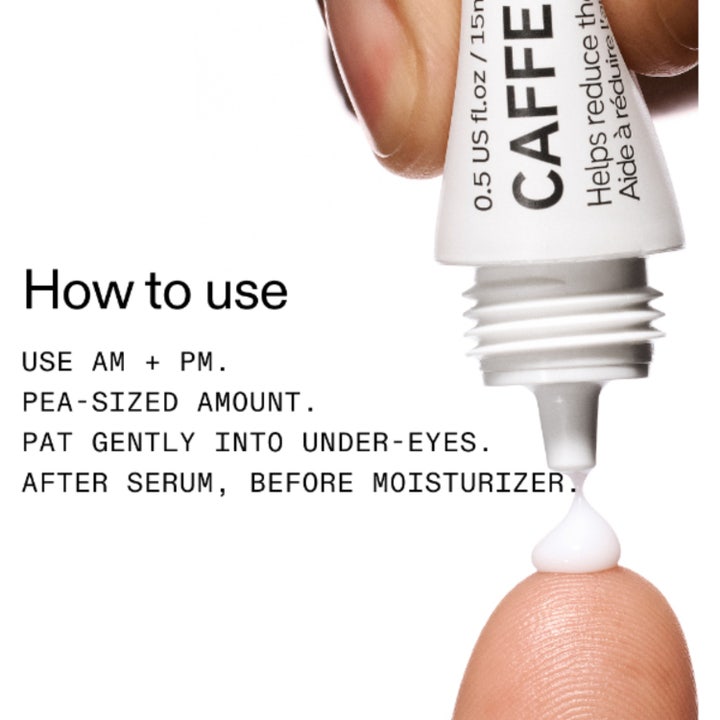 The INKEY List Caffeine Eye Cream 15 ml mot trötta ögon appliceras som en liten klick på ett finger.