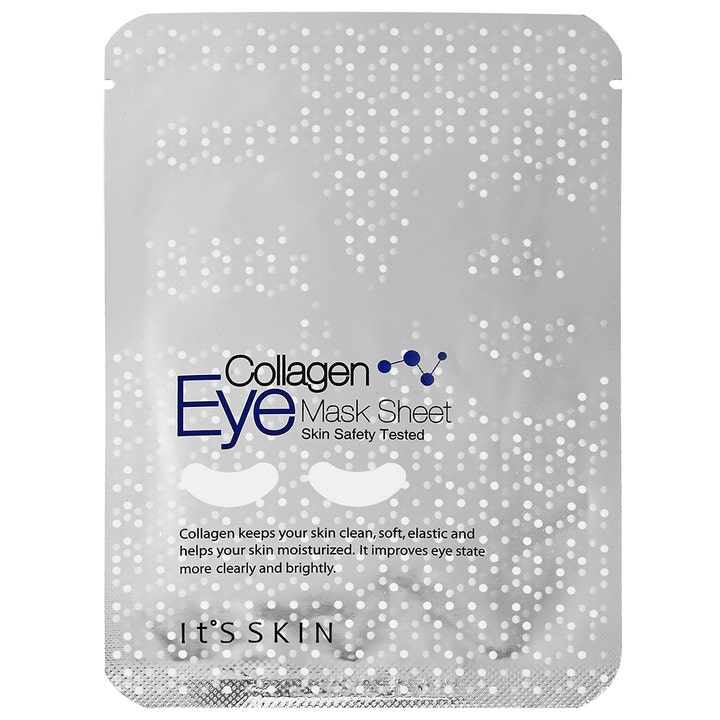 It'S SKIN Collagen Eye Mask Sheet 1 st hydraterande ögonmask för anti-aging kollagen hudvård i silverfärgad påse.