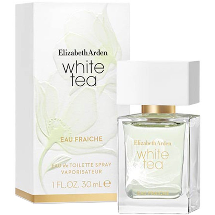 Elizabeth Arden White Tea Eau Fraiche 30 ml fräsch parfym i genomskinlig glasflaska med vitt lock och vit ytterkartong
