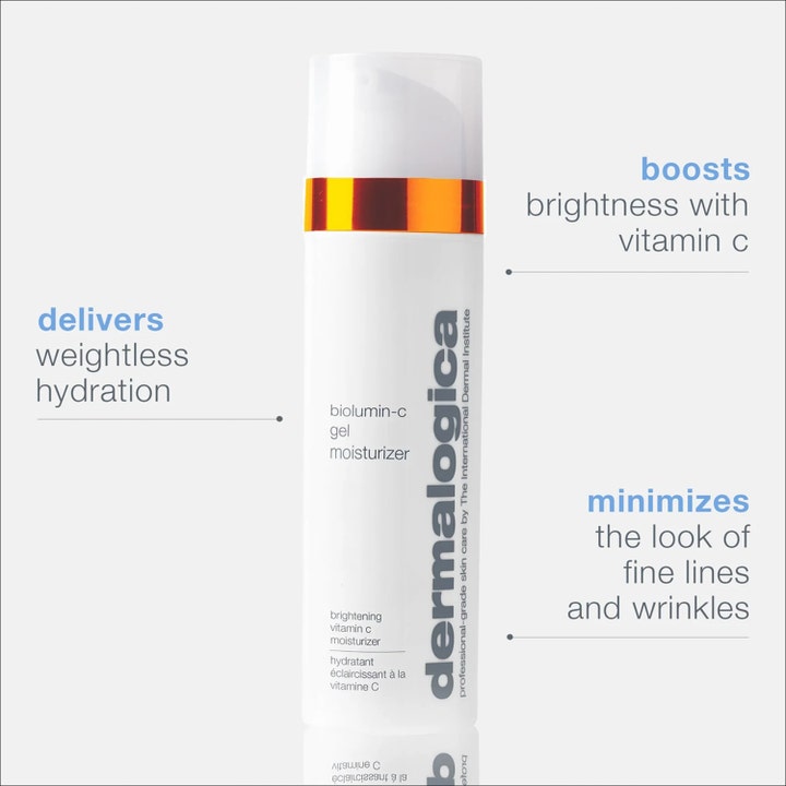 Dermalogica BioLumin-C Gel Moisturizer 50 ml lystergivande ansiktskräm i vit pumpflaska som ger fukt med vitamin C