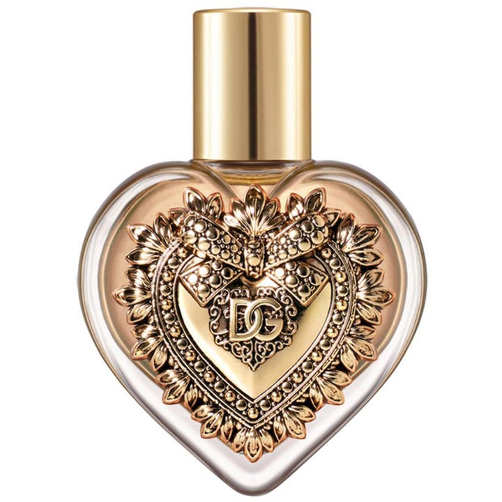 Dolce & Gabbana Devotion Eau de Parfum 20 ml parfym i hjärtformad glasflaska smyckad med ett gyllene emblem