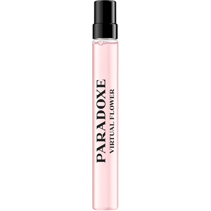 Prada Paradoxe Virtual Flower 10 ml blommig parfym i smal glasflaska med svart spraykork och rosa vätska