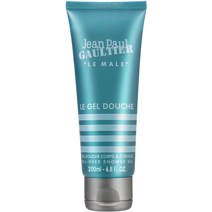 Jean Paul Gaultier Le Male 200 ml all-over shower gel maskulin herrdoft duschgel i en blårandig tub med silverlock