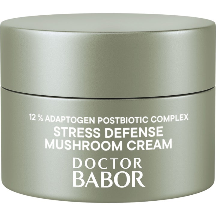 Doctor Babor Cleanformance Stress Defense Mushroom Cream adaptogen ansiktskräm med svampextrakt i burk med grönt lock
