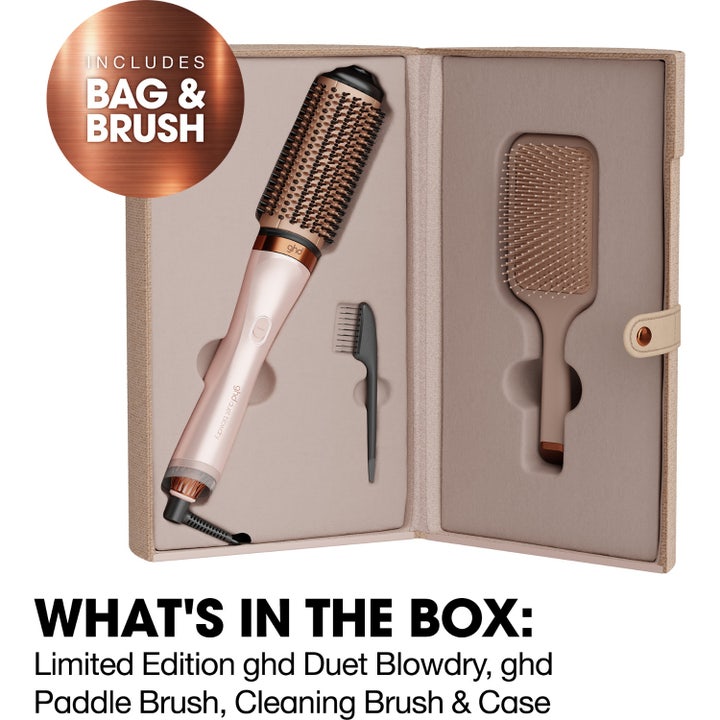 Duet Blowdry 2-in-1 Hair Dryer Brush - Festive Gift Set In Cashmere Beige