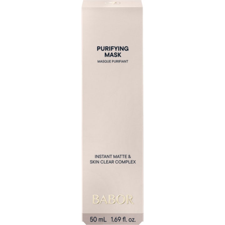 Babor Purifying Mask 50 ml djuprengörande ansiktsmask i vit ytterkartong med grön etikett för fet och aknebenägen hy