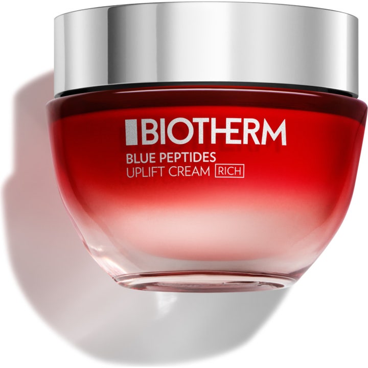 Biotherm Blue Peptides Uplift Cream Rich upplyftande antiaging kräm i röd tonad glasburk med silverlock