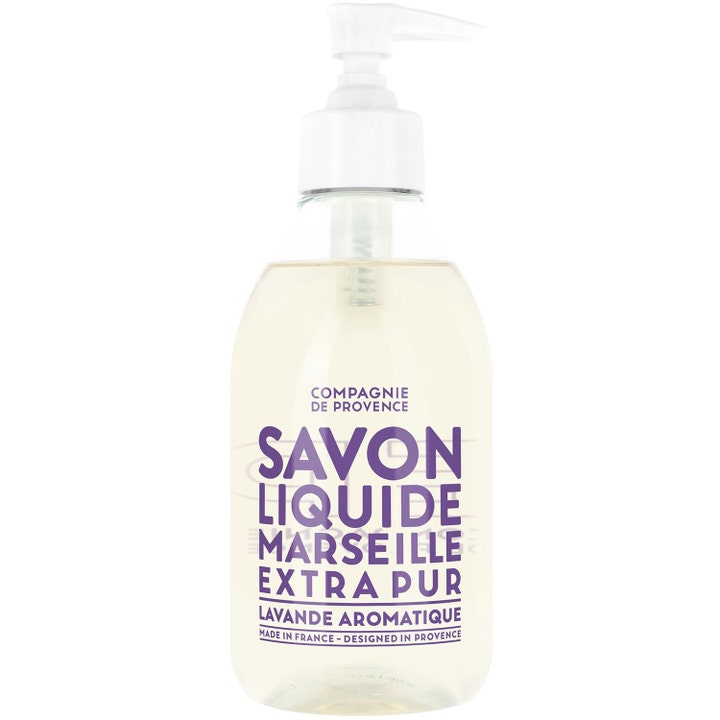 Compagnie de Provence Savon Liquide Marseille Lavande 500 ml lyxig flytande tvål i genomskinlig plastflaska
