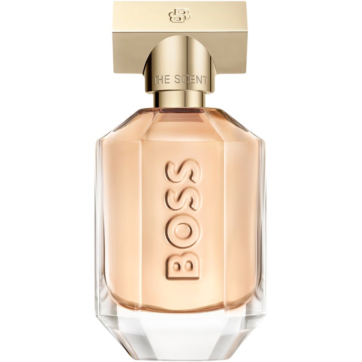 Hugo Boss Boss The Scent For Her 50 ml edp i fasetterad glasflaska med lyxig guldkork och persikofärgad vätska