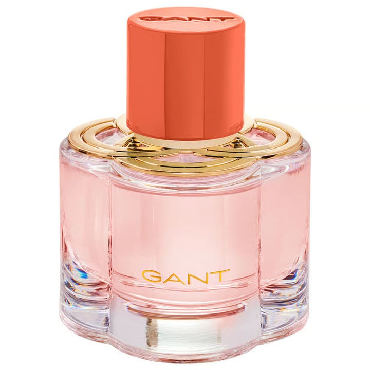 GANT Bloom Bay 30 ml blommig parfym i blomformad glasflaska med rosa vätska och orange lock