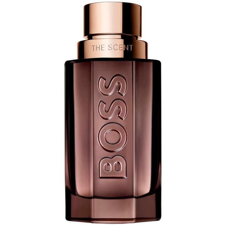 Hugo Boss The Scent Le Parfum 50 ml elegant parfym män i mörkbrun glasflaska med präglad logotyp