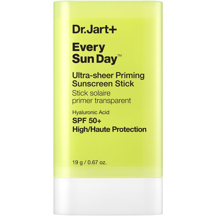 Dr. Jart+ Every Sun Day Priming Sunscreen Stick 19 g skyddande solstift med SPF 50+ i en limegrön hylsa med vit bas