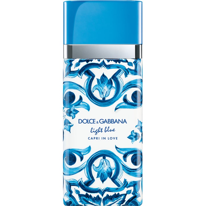 Dolce & Gabbana Light Blue Capri in Love 50 ml parfym i vit flaska med blått medelhavsmönster och blått lock