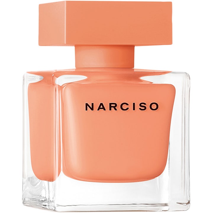 Narciso Rodriguez Narciso Ambrée 50 ml parfym dam i en kvadratisk glasflaska med persikofärgad insida och kork