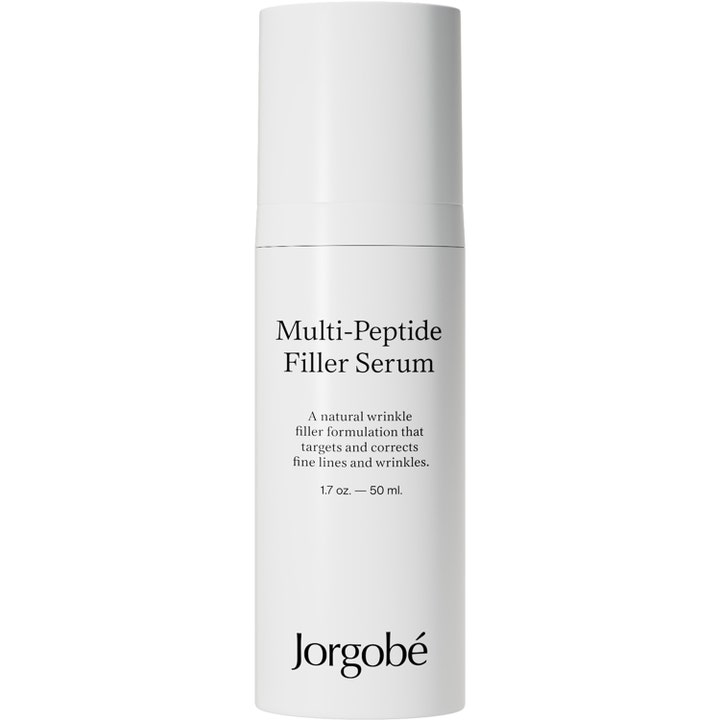 Jorgobé Multi-Peptide Filler Serum 50 ml rynkreducerande anti aging serum i en stilren vit flaska med svart text