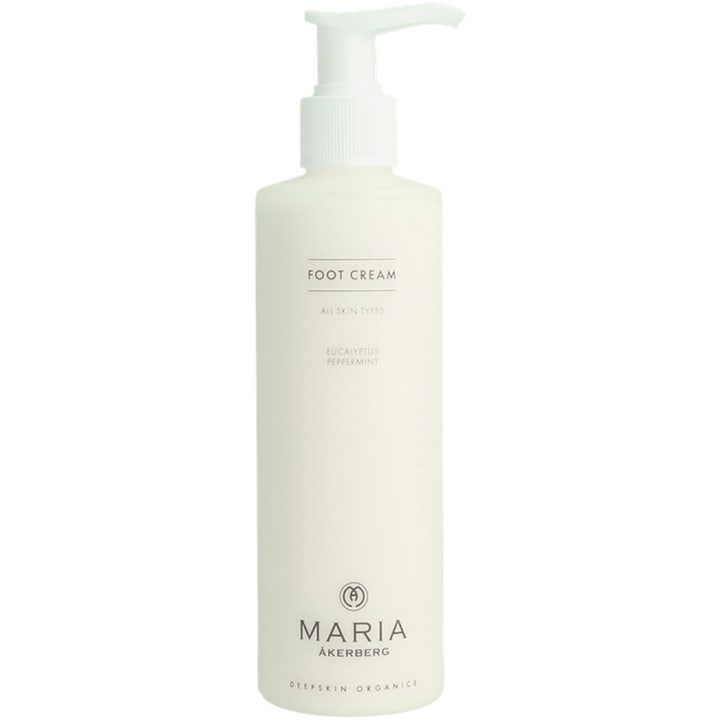 Maria Åkerberg Foot Cream 250 ml mjukgörande fotkräm med eukalyptus i vit plastflaska med pump
