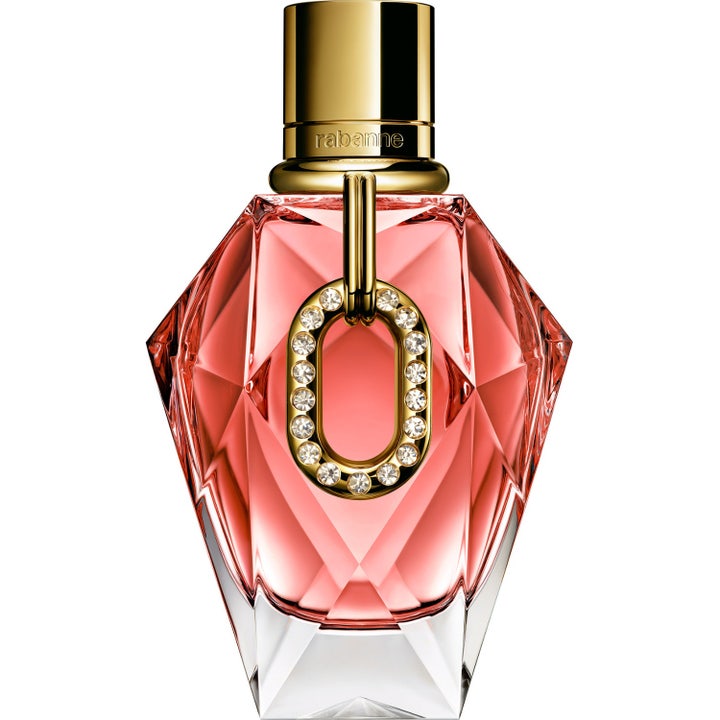 Rabanne Million Gold For Her Pure Diamonds 90 ml parfym i diamantformad flaska med rosa vätska och guldlänk med stenar
