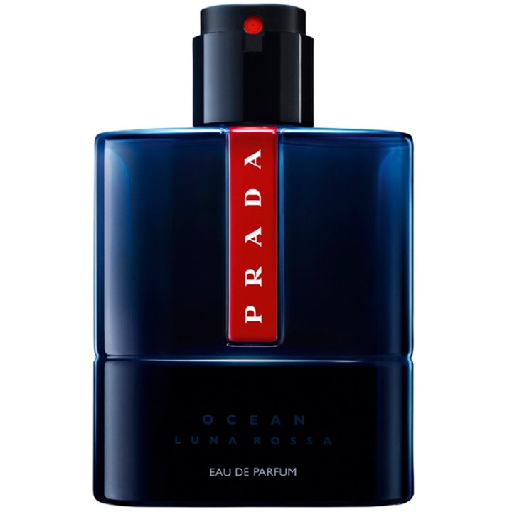Prada Luna Rossa Ocean EdP 100 ml prada parfym herr i mörkblå glasflaska med röd logotyp och svart kork