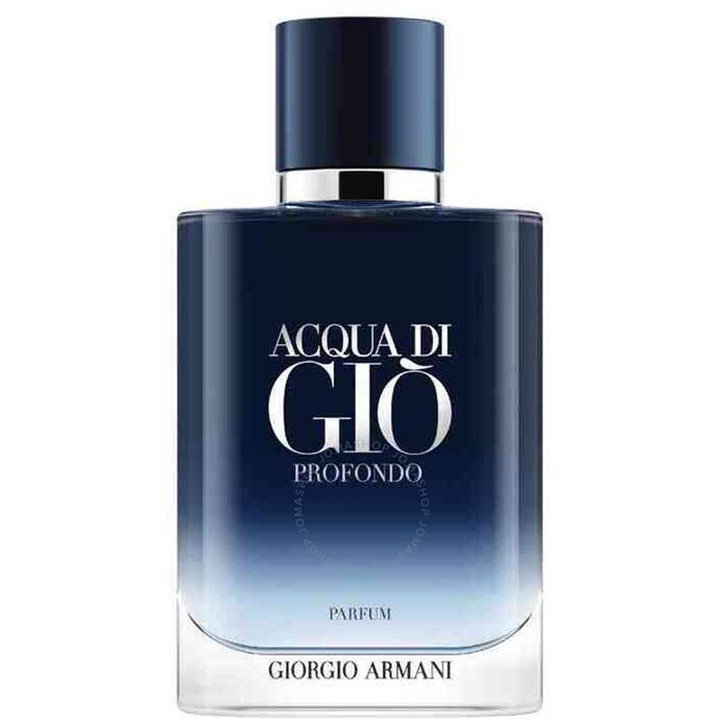 Armani Acqua di Giò Profondo Parfum 100 ml maskulin parfym Armani i en elegant mörkblå tonad glasflaska med silverdetaljer