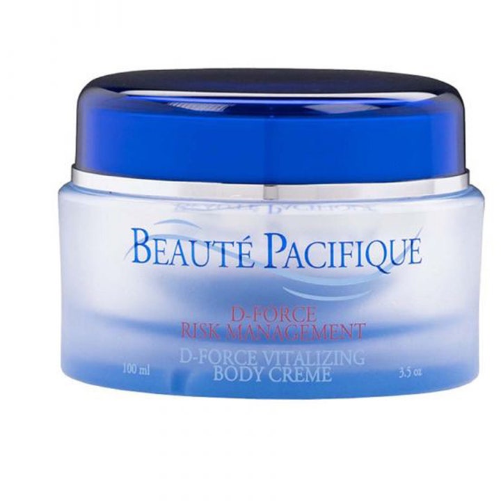 Beauté Pacifique D-Force Vitalizing Body Creme 100 ml vitaliserande kroppskräm i blå och silverfärgad burk