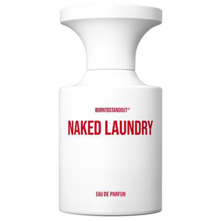 BornToStandOut Naked Laundry Eau de Parfum 50ml parfym som doftar rent i en helvit flaska med röd text