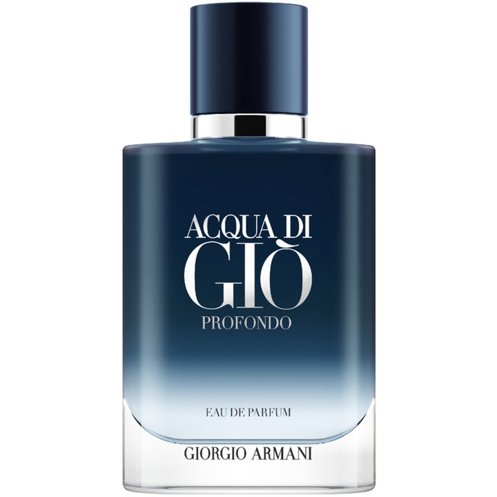 Armani Acqua Di Gio Homme Profondo 50 ml marin herrparfym i en mörkblå frostad glasflaska med silverdetaljer