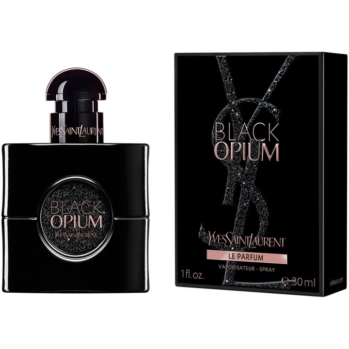 Yves Saint Laurent Black Opium Le Parfum 30 ml långvarig vaniljparfym i svart glansig flaska med glitter