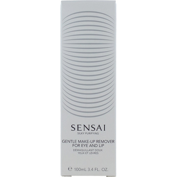 Sensai Silky Purifying Gentle Make-up Remover 100 ml japansk ögonsminkborttagning i vit kartong med vågigt mönster