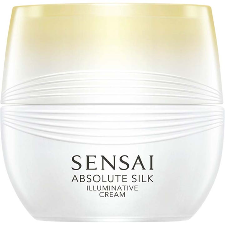 Sensai Absolute Silk Illuminative Cream 40 ml antiage ansiktskräm för strålande hud i vit räfflad burk med guldlock